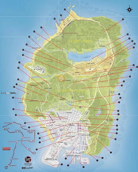 Mapa das partes da nave espacial do GTA V